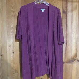 Croft & Barrow Heather Pink Knit Cardigan